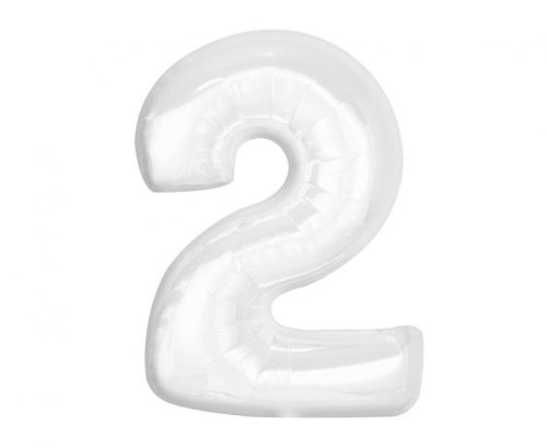Nummer B&C White Weißer Zahl 2 Folienballon 92 cm
