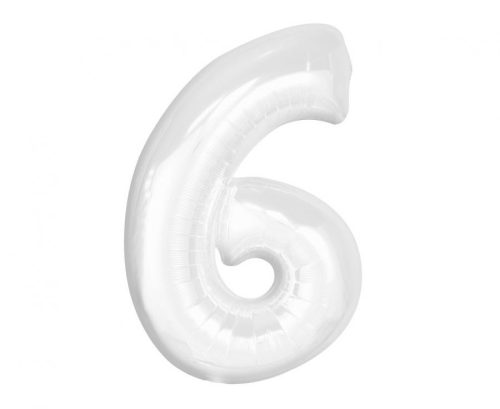 Nummer B&C White Weiße Nummer 6 Folienballon 92 cm