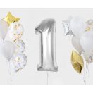 Nummer Silver Silber Zahl 1 Folienballon 92 cm