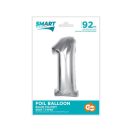 Nummer Silver Silber Zahl 1 Folienballon 92 cm