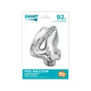 Nummer Silver Silberne Nummer 4 Folienballon 92 cm