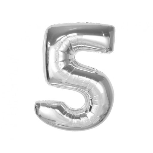 Nummer Silver Silberne Nummer 5 Folienballon 92 cm