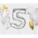 Nummer Silver Silberne Nummer 5 Folienballon 92 cm