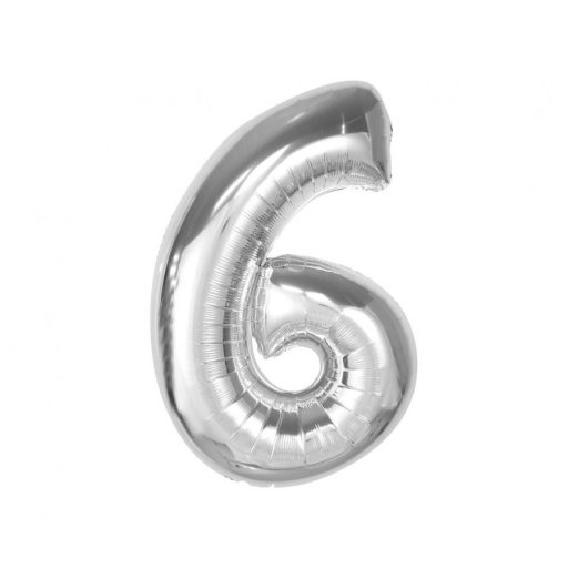 Nummer Silver Silber Zahl 6 Folienballon 92 cm