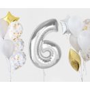 Nummer Silver Silber Zahl 6 Folienballon 92 cm