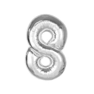 Nummer Silver Silberne Nummer 8 Folienballon 92 cm