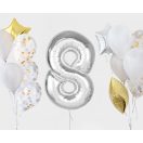 Nummer Silver Silberne Nummer 8 Folienballon 92 cm