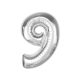 Nummer Silver Silberne Zahl 9 Folienballon 92 cm