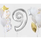 Nummer Silver Silberne Zahl 9 Folienballon 92 cm