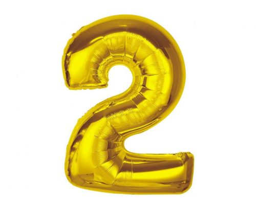 Nummer Gold Goldene Zahl 2 Folienballon 92 cm