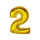 Nummer Gold Goldene Zahl 2 Folienballon 92 cm
