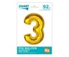 Nummer Gold Goldene Zahl 3 Folienballon 92 cm