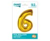 Nummer Gold Goldene Nummer 6 Folienballon 92 cm