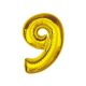 Nummer Gold Goldene Nummer 9 Folienballon 92 cm