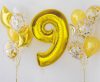 Nummer Gold Goldene Nummer 9 Folienballon 92 cm