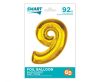 Nummer Gold Goldene Nummer 9 Folienballon 92 cm