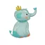 Elefant Elephant with Crown Folienballon 70 cm