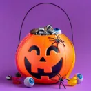 Halloween Smile Kürbis Süßigkeitensammel Eimer 16x14 cm