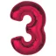 Nummer Red Rote Nummer 3 Folienballon 92 cm