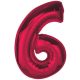 Nummer Red Rote Zahl 6 Folienballon 92 cm