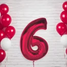 Nummer Red Rote Zahl 6 Folienballon 92 cm