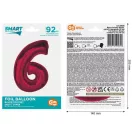 Nummer Red Rote Zahl 6 Folienballon 92 cm