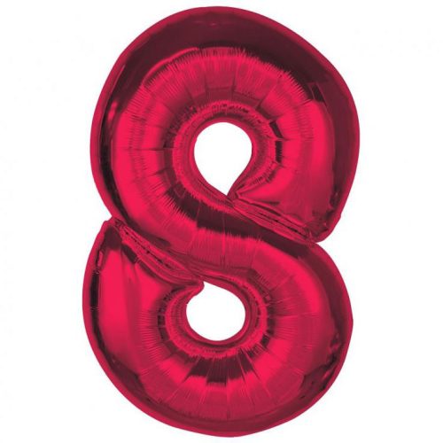 Nummer Red Rote Zahlen 8 Folienballon 92 cm