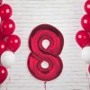 Nummer Red Rote Zahlen 8 Folienballon 92 cm