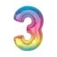 Nummer Rainbow Buntes Nummer 3 Folienballon 92 cm