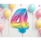 Nummer Rainbow Bunter Zahl 4 Folienballon 92 cm