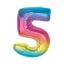 Nummer Rainbow Bunte Nummer 5 Folienballon 92 cm