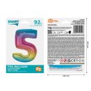 Nummer Rainbow Bunte Nummer 5 Folienballon 92 cm