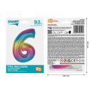 Nummer Rainbow Bunte Nummer 6 Folienballon 92 cm