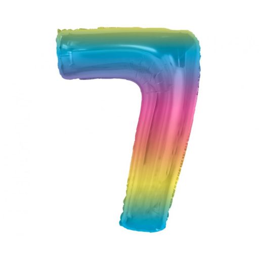 Nummer Rainbow Bunter Nummer 7 Folienballon 92 cm