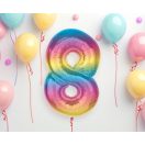 Nummer Rainbow Bunte Nummer 8 Folienballon 92 cm