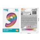 Nummer Rainbow Bunter Zahll 9 Folienballon 92 cm