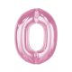 Nummer Light Pink Rosa Nummer 0 Folienballon 92 cm