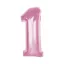 Nummer Light Pink Rosa Zahl 1 Folienballon 92 cm