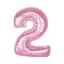 Nummer Light Pink Rosa Zahl 2 Folienballon 92 cm