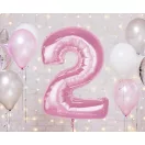 Nummer Light Pink Rosa Zahl 2 Folienballon 92 cm