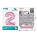 Nummer Light Pink Rosa Zahl 2 Folienballon 92 cm