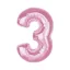 Nummer Light Pink Rosa Nummer 3 Folienballon 92 cm