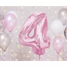 Nummer Light Pink Rosa Nummer 4 Folienballon 92 cm