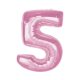 Nummer Light Pink Rosa Nummer 5 Folienballon 92 cm