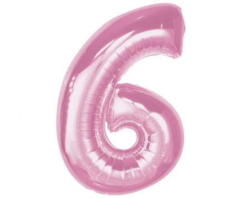 Nummer Light Pink Rosa Zahlenluftballon Nr. 6 aus Folie, 92 cm