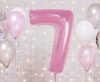 Nummer Light Pink Rosa Nr. 7 Folienballon 92 cm