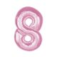 Nummer Light Pink Hellrosa Nummer 8 Folienballon 92 cm