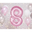 Nummer Light Pink Hellrosa Nummer 8 Folienballon 92 cm
