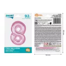 Nummer Light Pink Hellrosa Nummer 8 Folienballon 92 cm