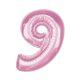 Nummer Light Pink Rosa Nummer 9 Folienballon 92 cm